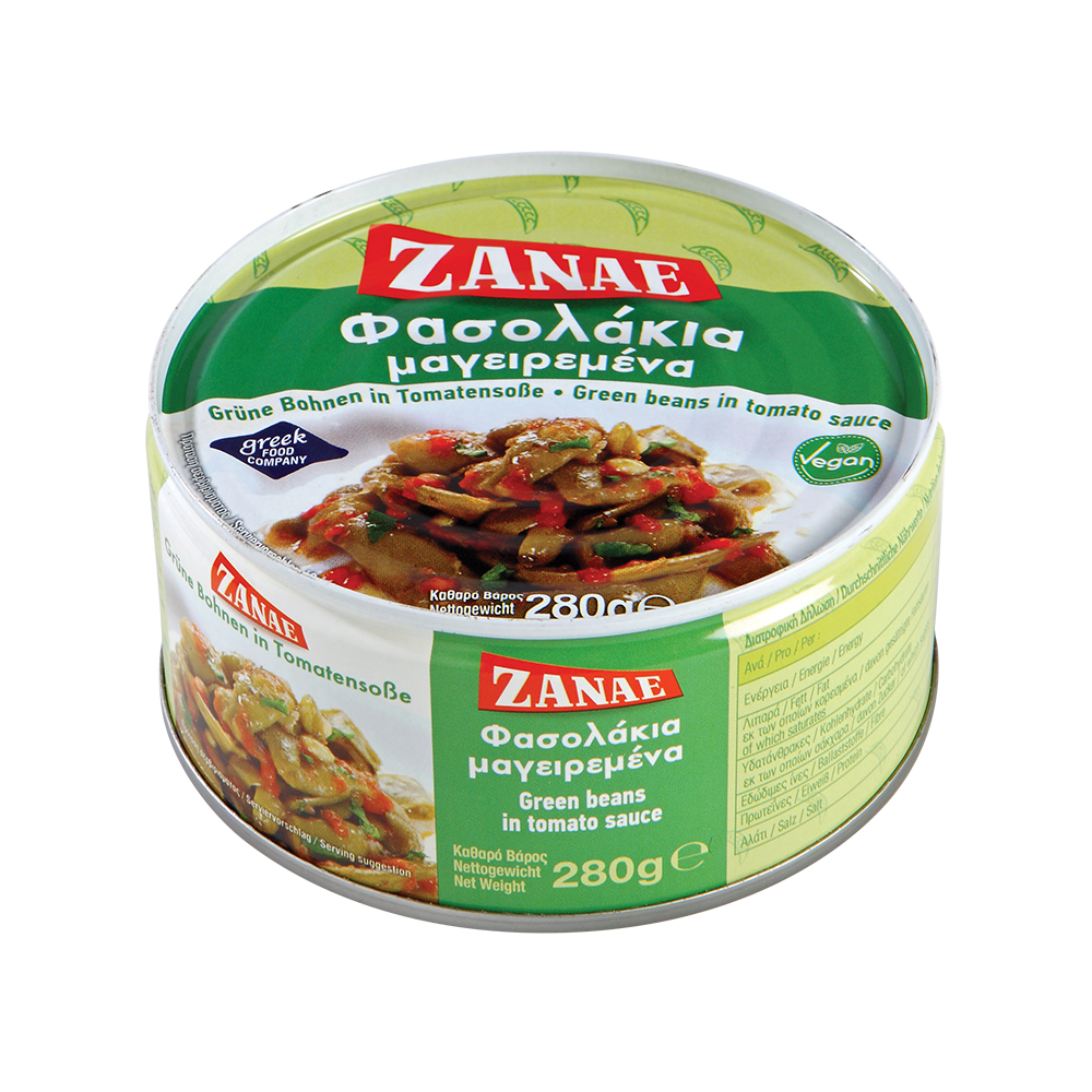 Fasolakia – zelené fazolové luskv tomatech  280g